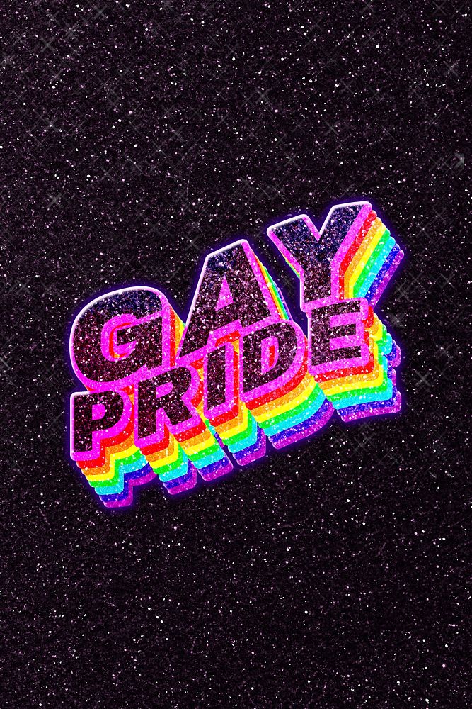Gay pride 3D rainbow word