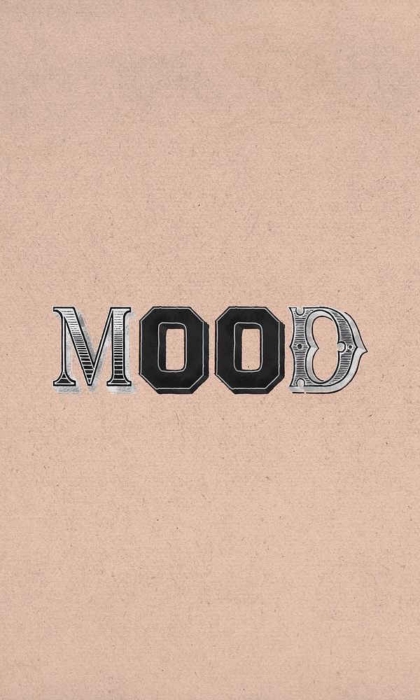 Mood word western vintage typography