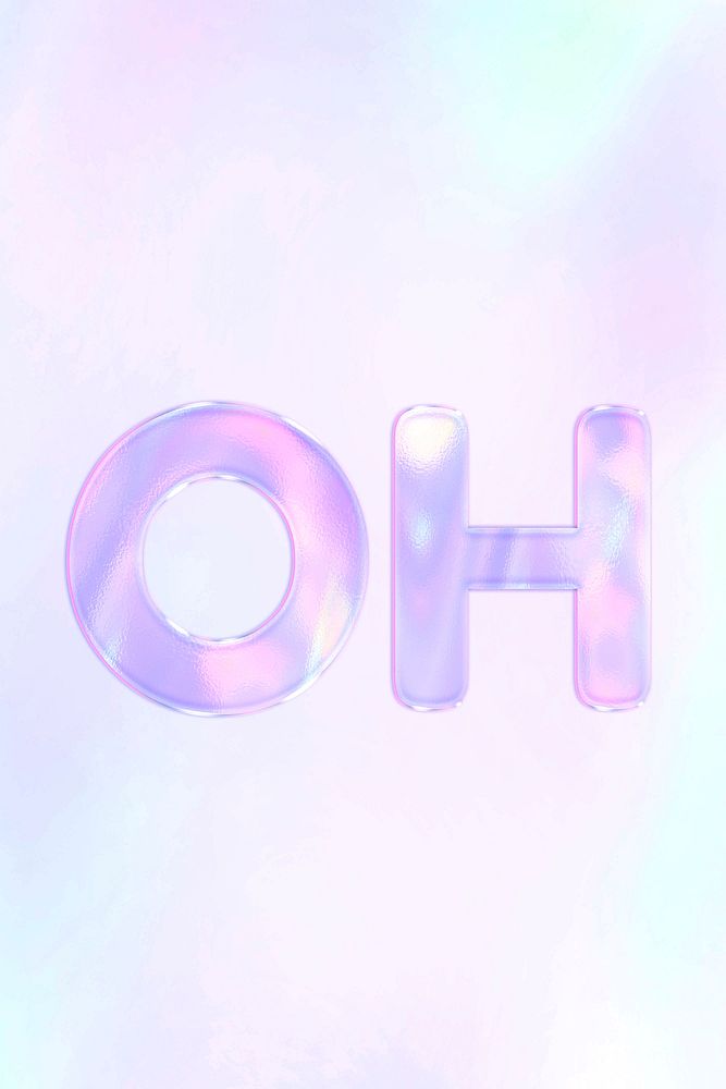 Holographic text oh pastel shiny typography