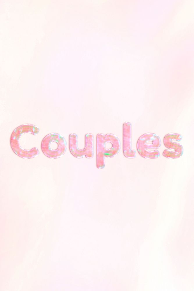 Couples lettering shiny holographic pastel