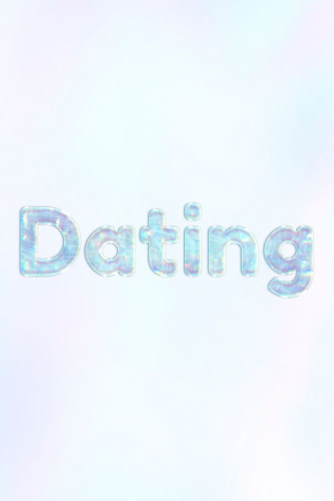 Dating lettering holographic word art pastel gradient typography