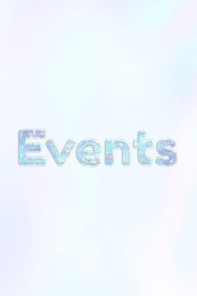 Event pastel gradient blue shiny holographic lettering