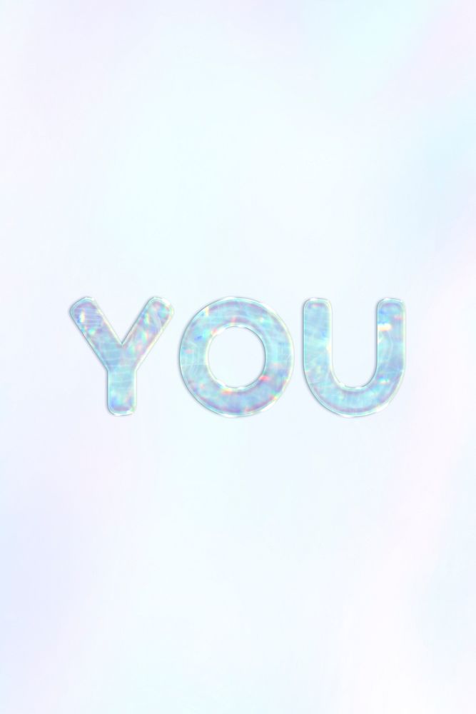 You pastel gradient shiny holographic text
