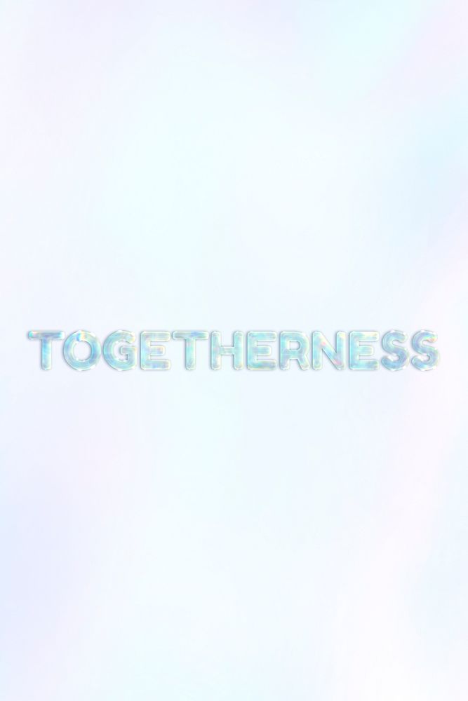 Shiny togetherness text holographic pastel font
