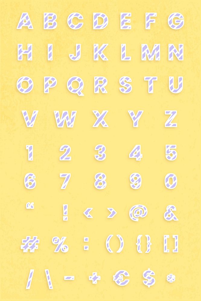 Alphabet sign number set vector