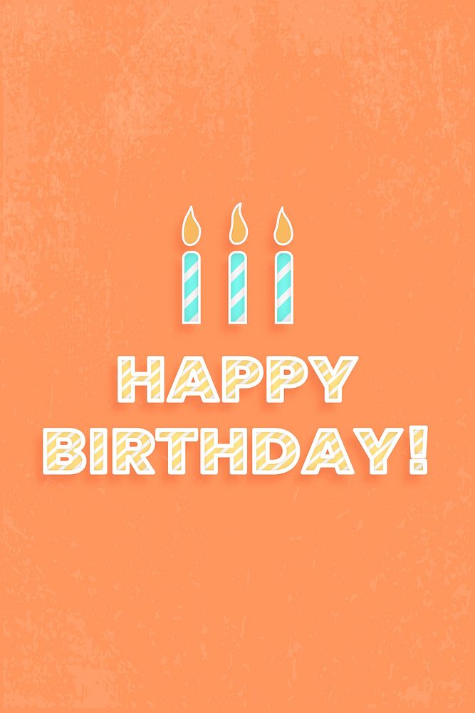 Happy birthday vector candy stripe font typography