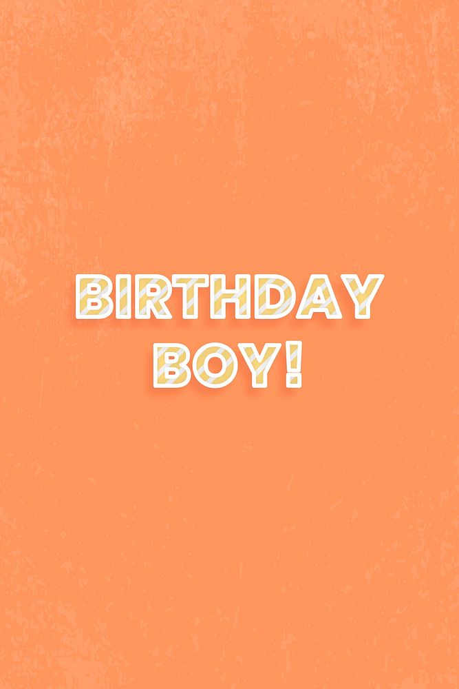Birthday boy candy stripe text vector typography