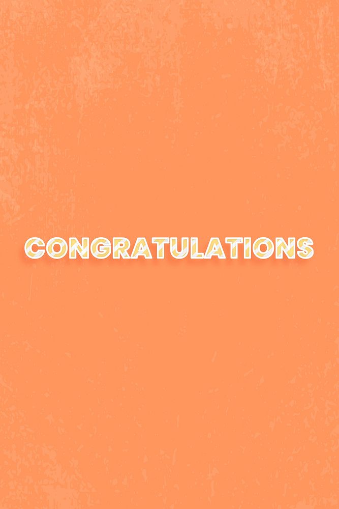 Congratulations candy stripe text vector typography