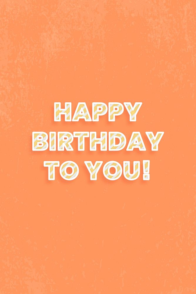 Happy birthday to you stripe font block letter typography vector
