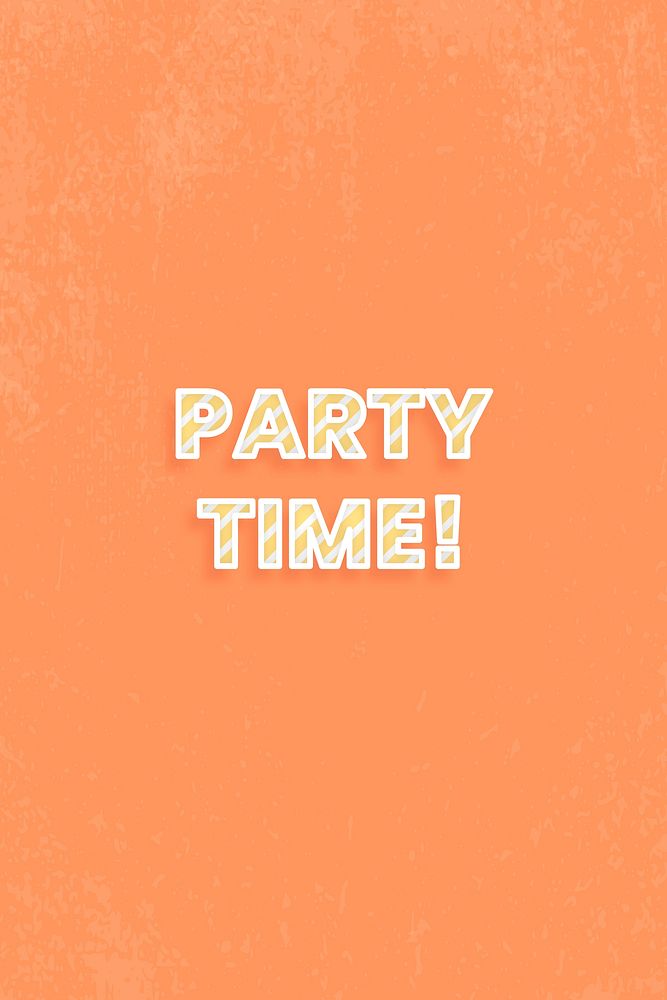 Party time stripe font typography vector illustration