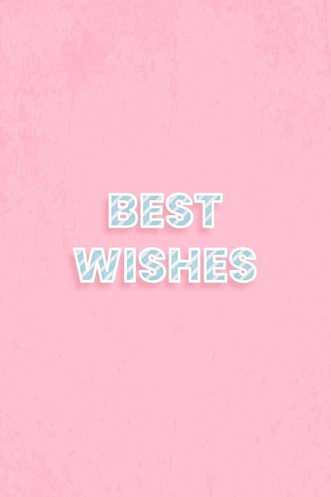 Best wishes word vector stripe block letter typography