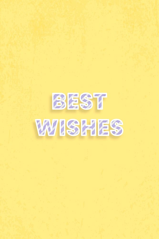 Best wishes word vector stripe font block letter typography