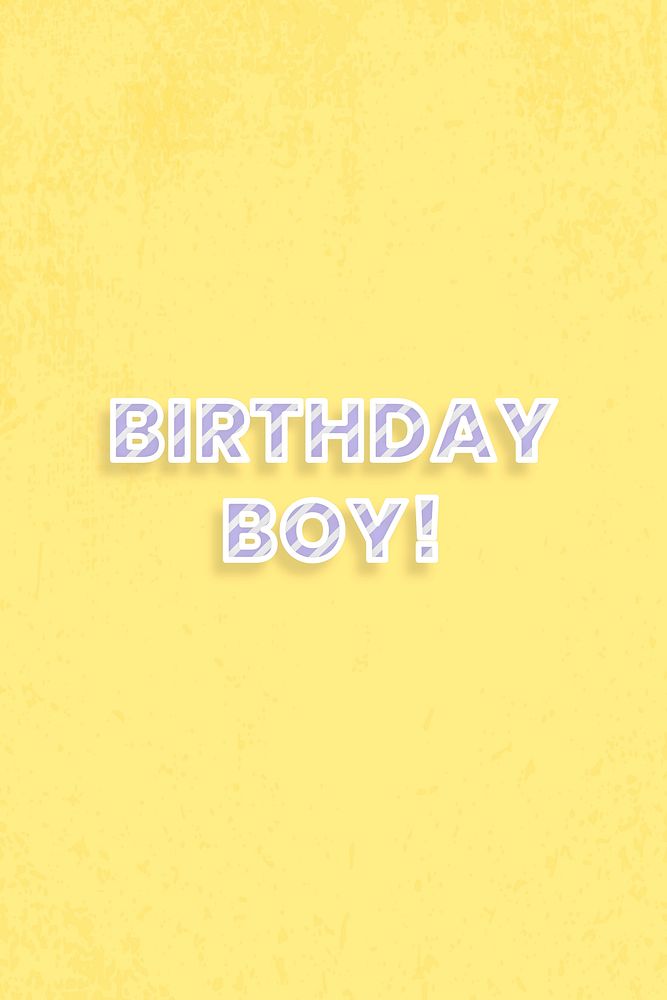 Birthday boy word vector candy stripe font block letter typography