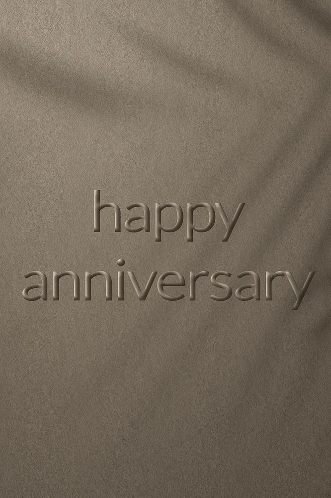 Greeting happy anniversary word embossed typography design