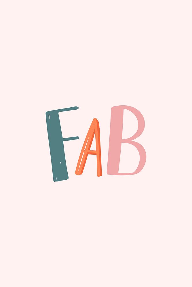 Fab word vector doodle lettering