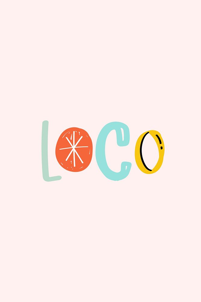 Loco text doodle font colorful handwritten