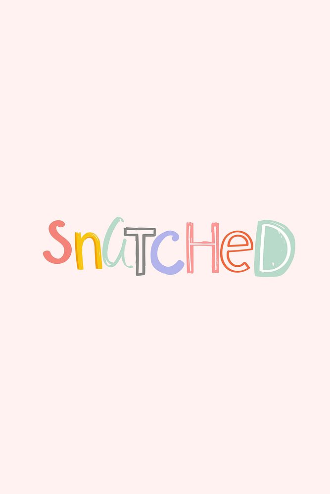 Snatched lettering vector doodle font hand drawn
