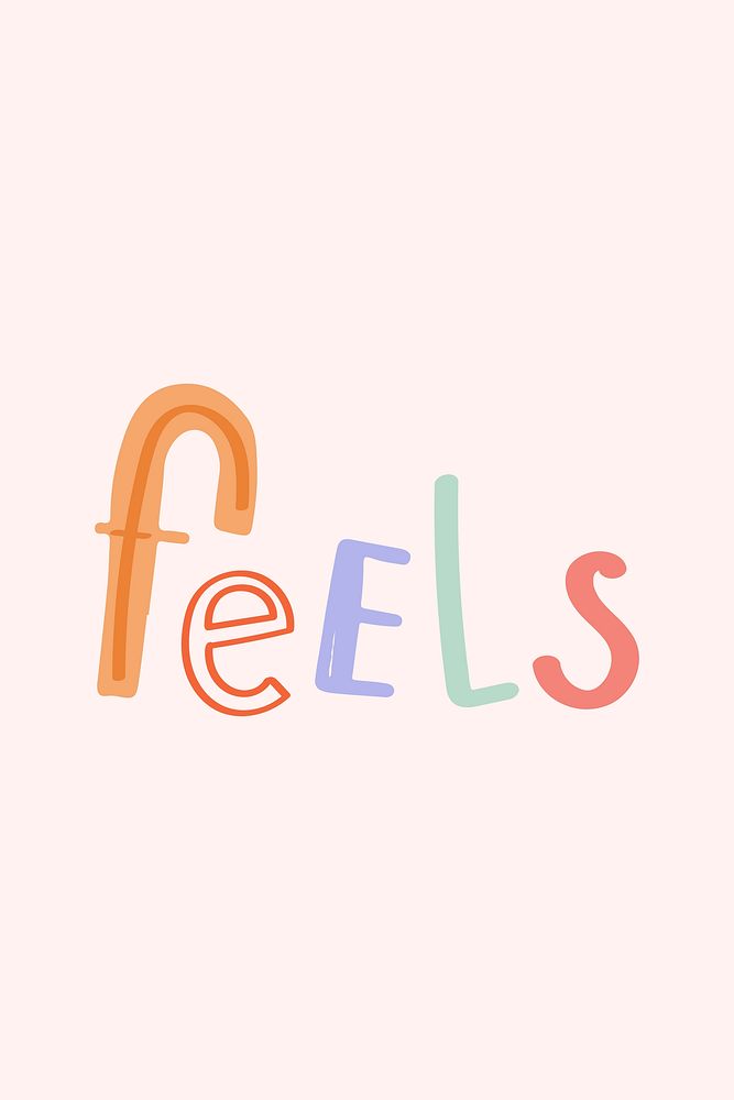 Feels doodle typography vector for kids