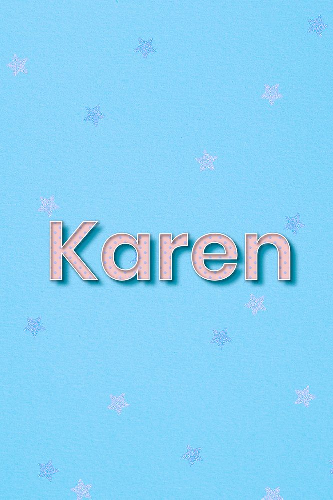 Karen female name typography text