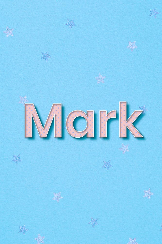 Mark male name typography text