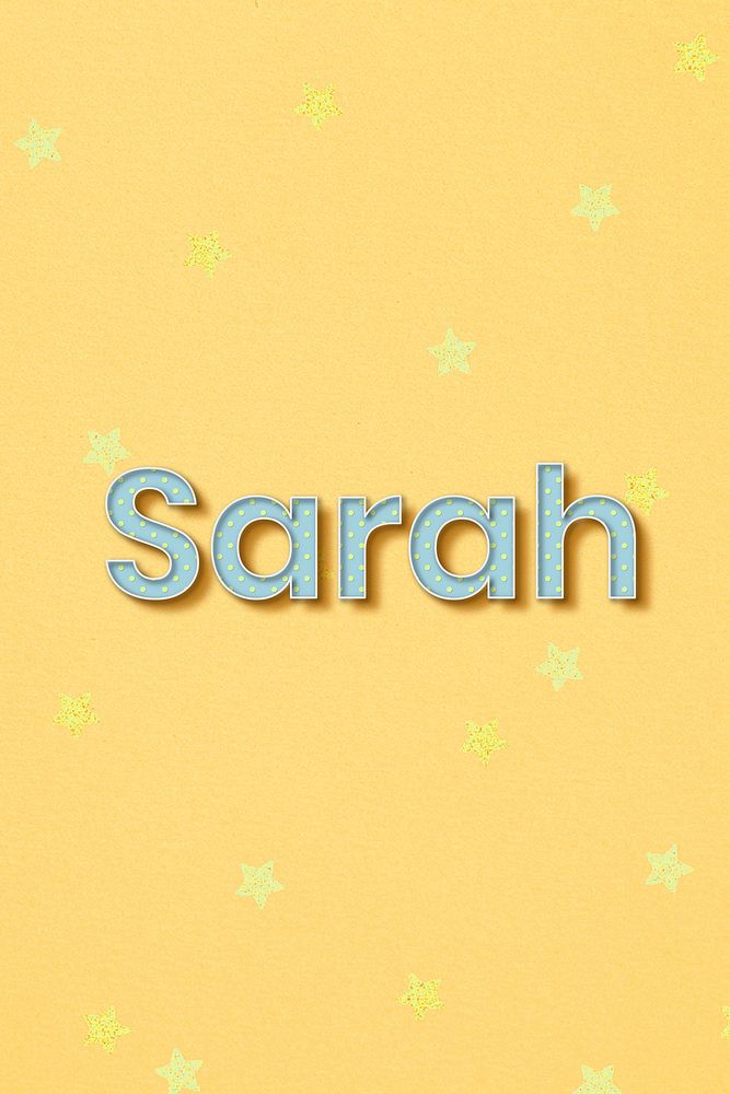 Female name Sarah typography word