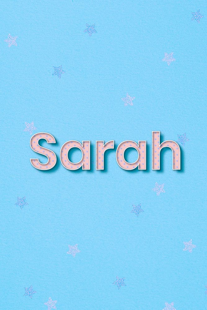 Sarah female name typography text