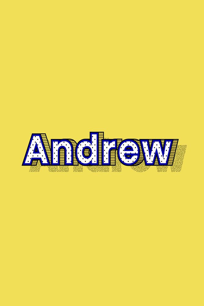 Male name Andrew typography text