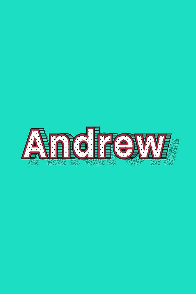 Male name Andrew typography lettering