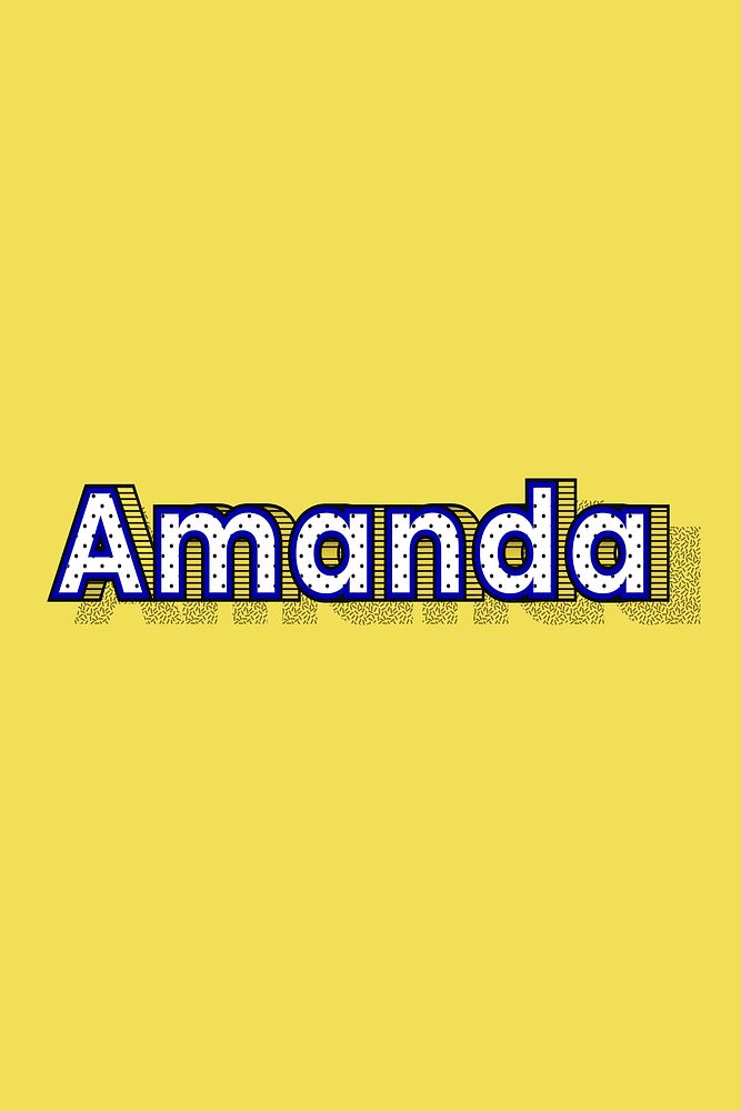 Polka dot Amanda name lettering retro typography