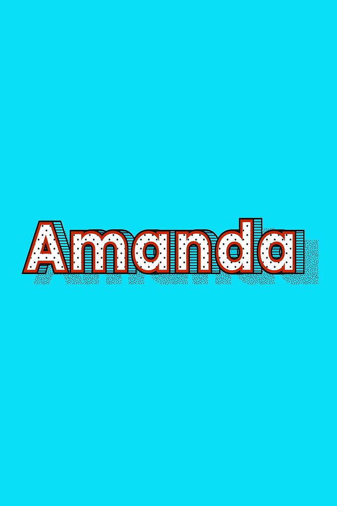 Amanda name lettering font shadow retro typography
