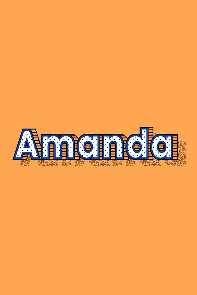 Polka dot Amanda name text retro typography