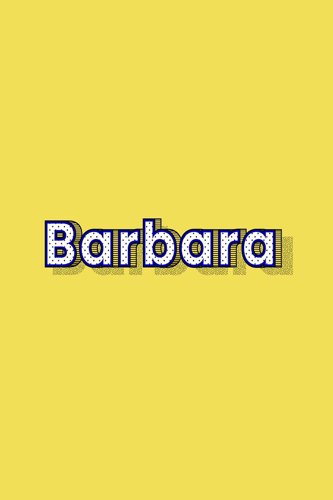 Female name Barbara typography lettering