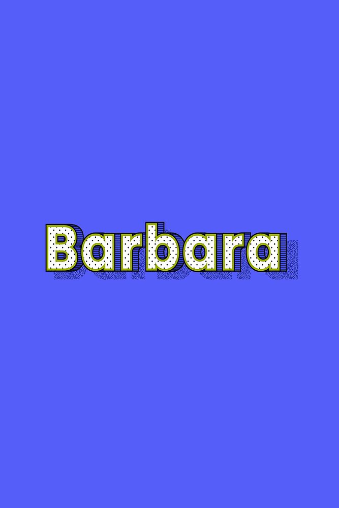 Female name Barbara typography lettering