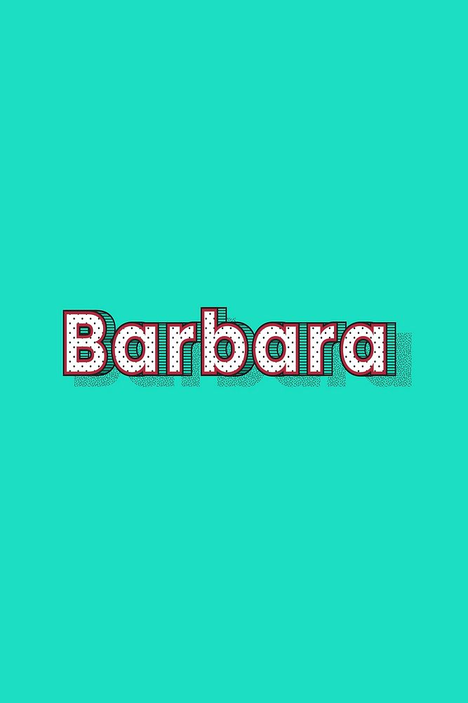 Polka dot Barbara name text retro typography