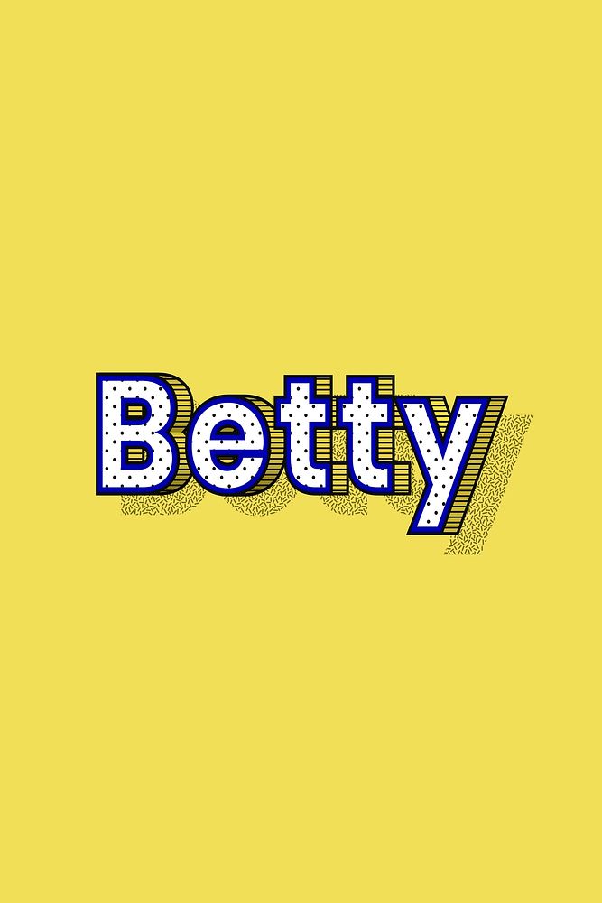 Betty female name typography lettering