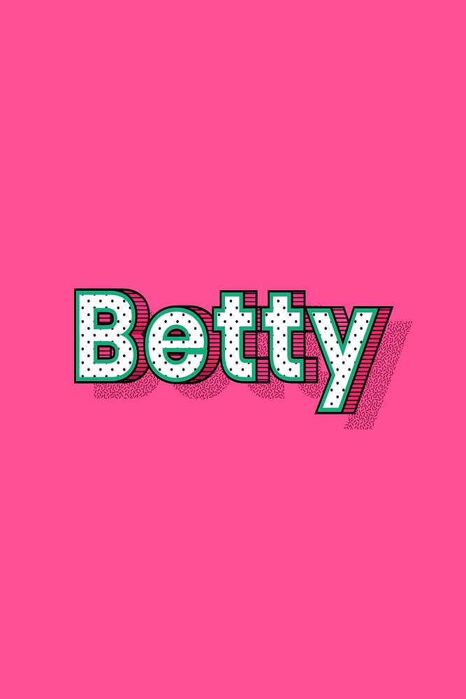 Polka dot Betty name lettering retro typography