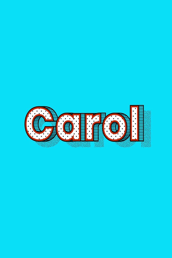 Polka dot Carol name lettering retro typography