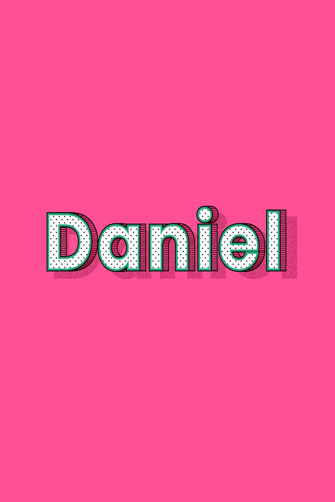 Polka dot Daniel name lettering retro typography