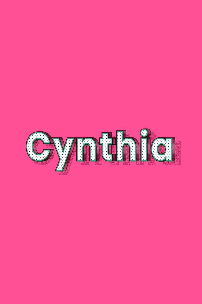 Polka dot Cynthia name text retro typography