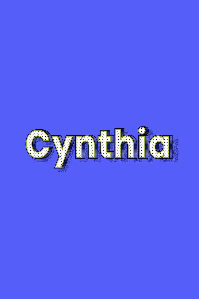 Polka dot Cynthia name text retro typography