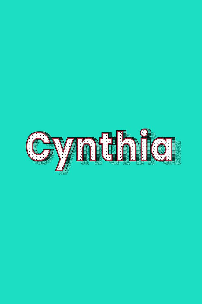 Female name Cynthia typography text