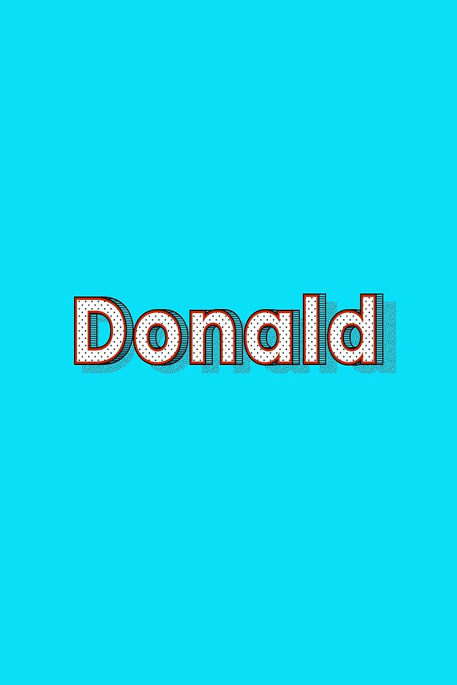 Polka dot Donald name lettering retro typography