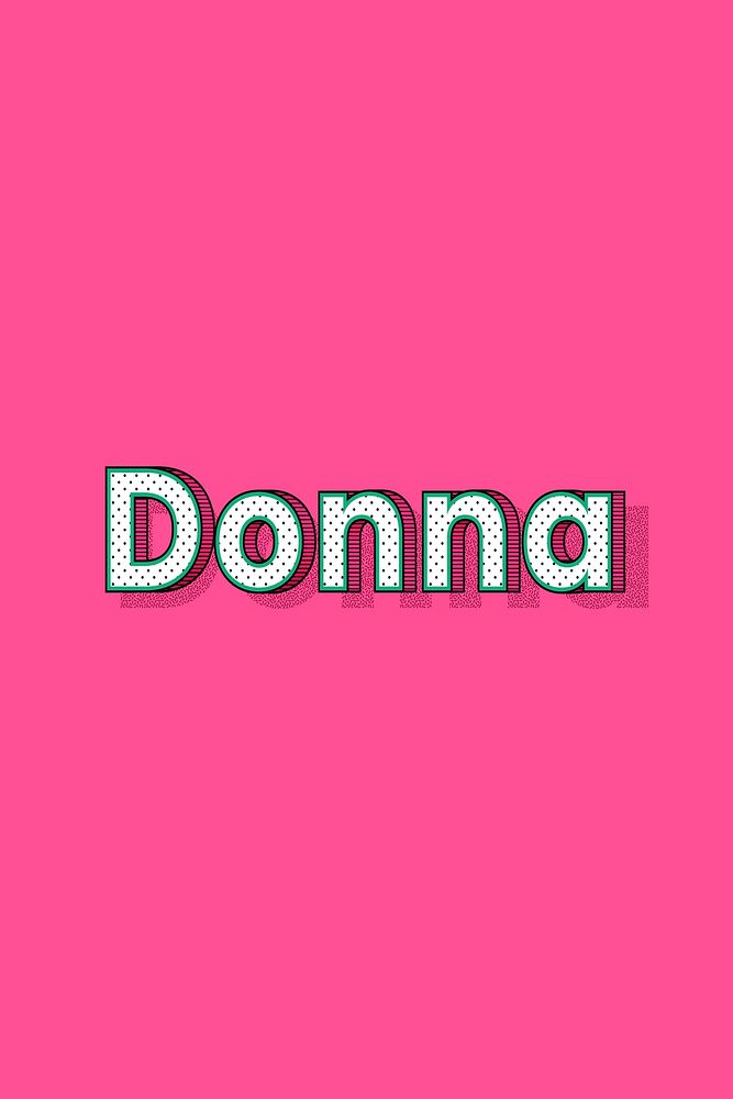 Donna female name typography lettering
