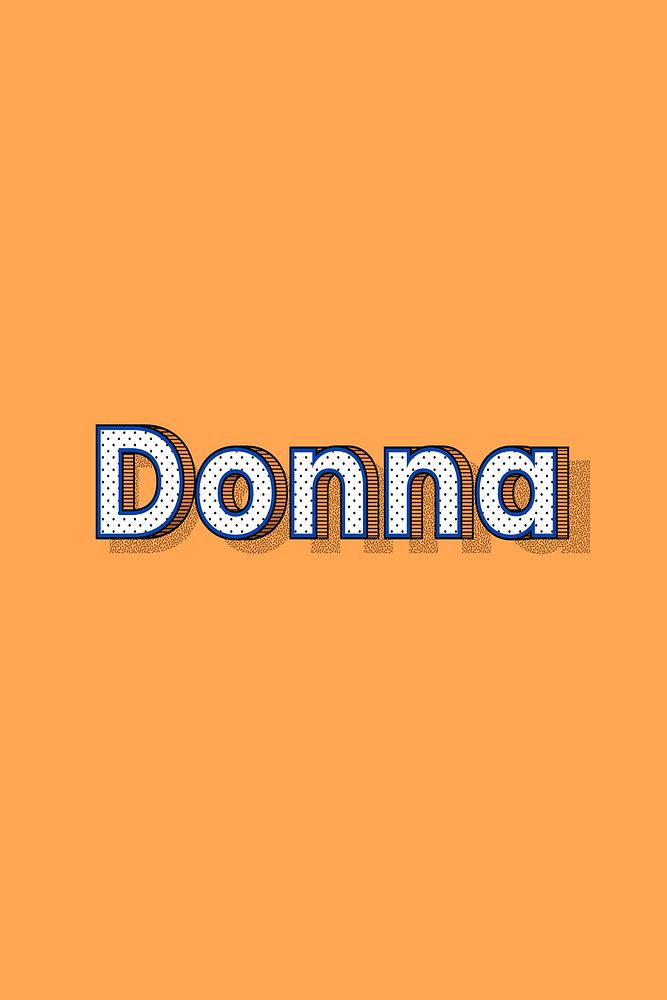 Polka dot Donna name text retro typography
