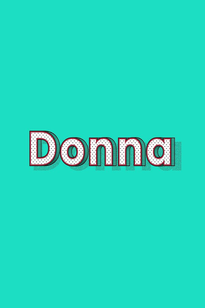 Female name Donna typography lettering