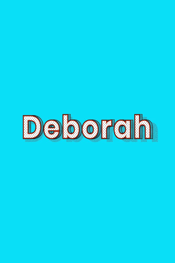 Polka dot Deborah name text retro typography