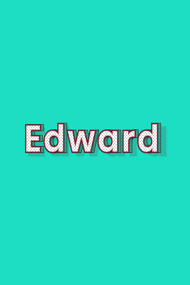 Polka dot Edward name text retro typography