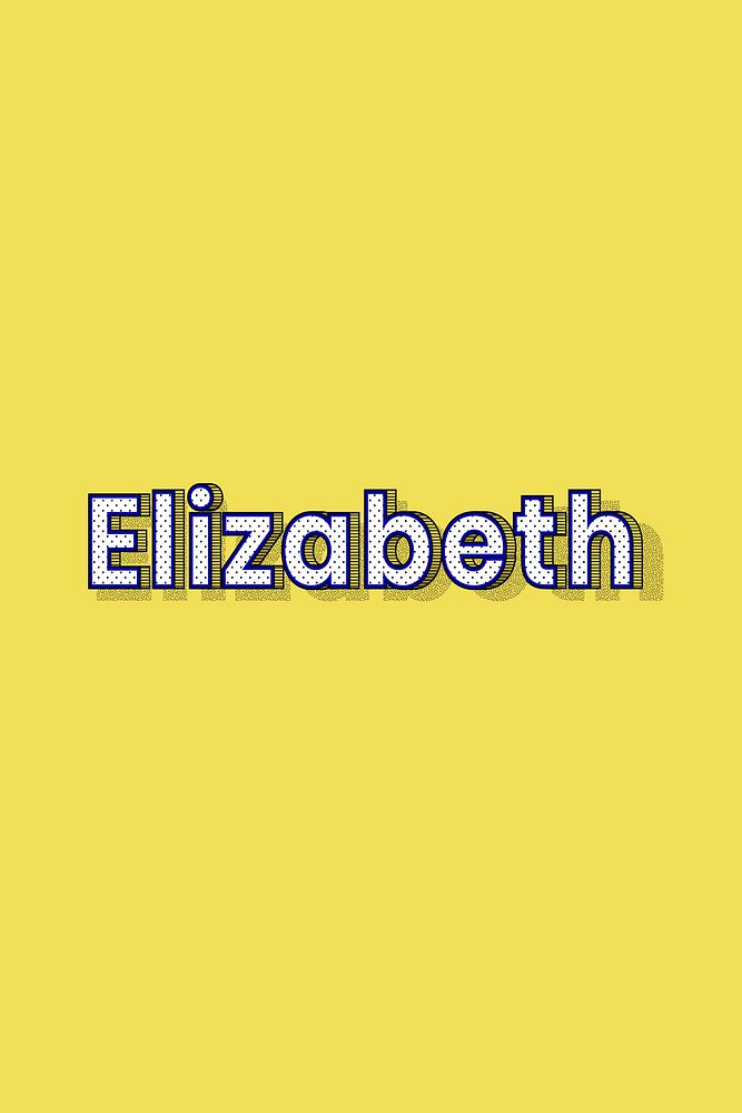 Polka dot Elizabeth name lettering retro typography