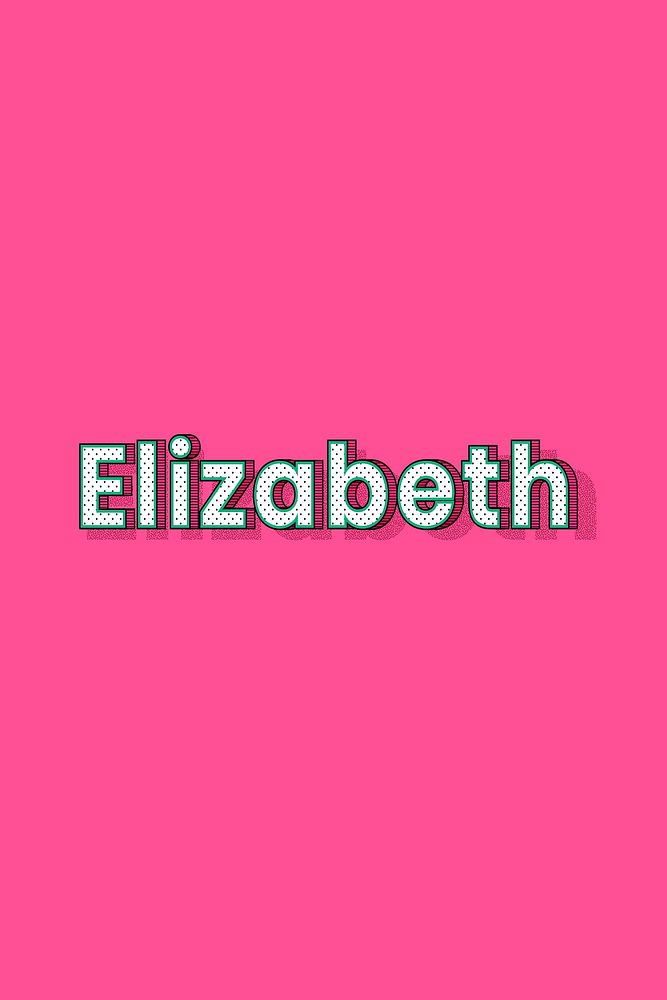 Elizabeth female name typography lettering