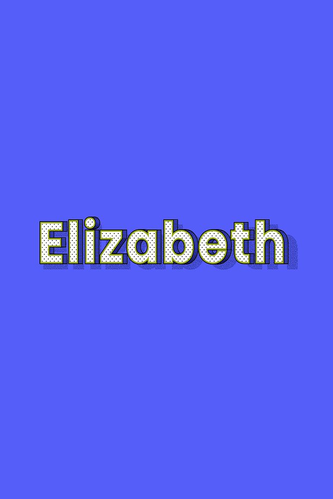 Elizabeth female name typography lettering